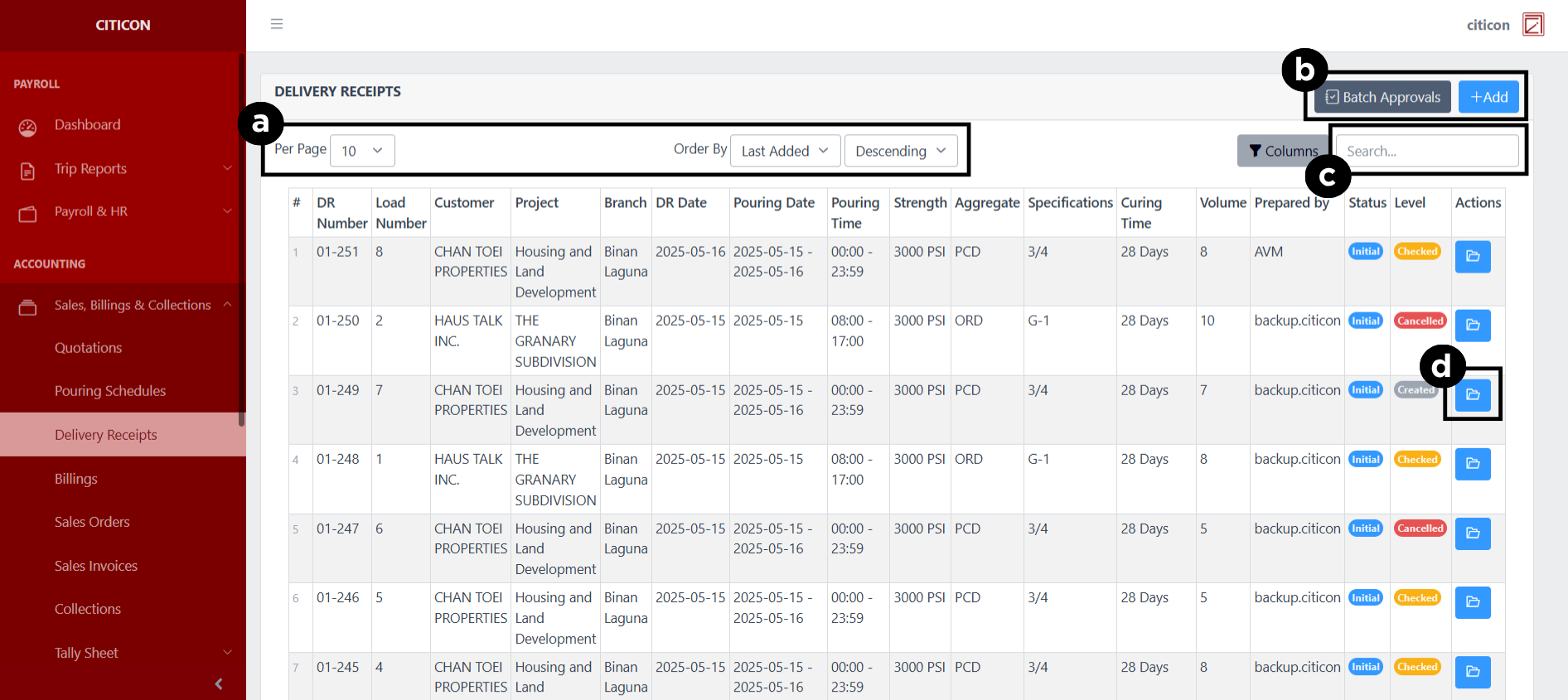 Delivery Receipts Index2