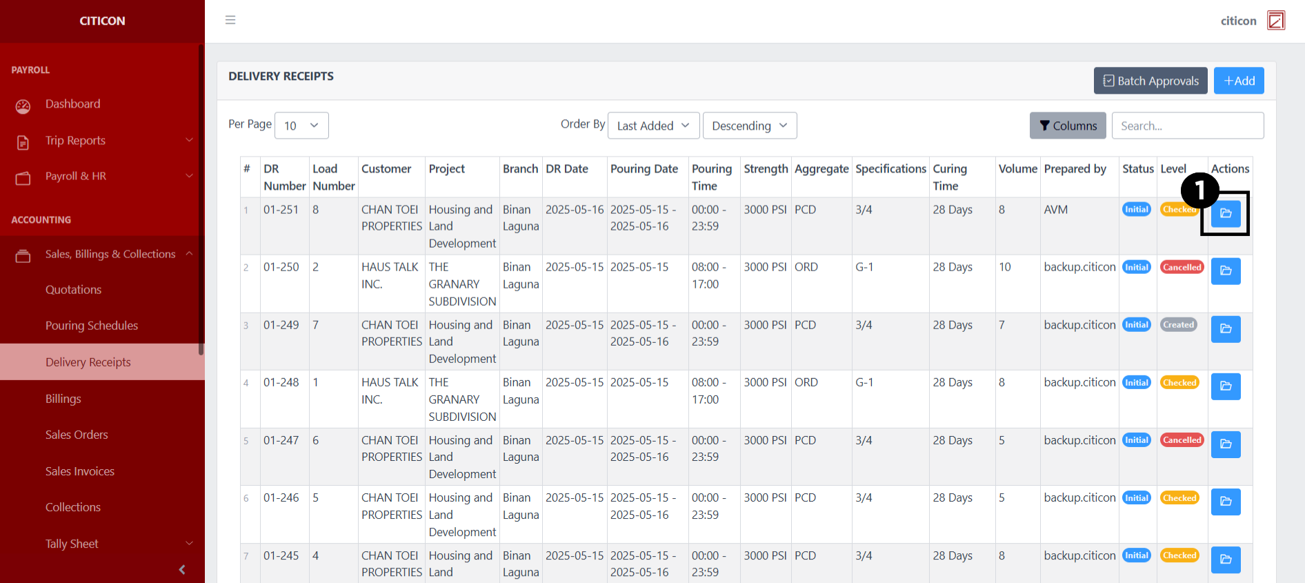 Delivery Receipts Show1