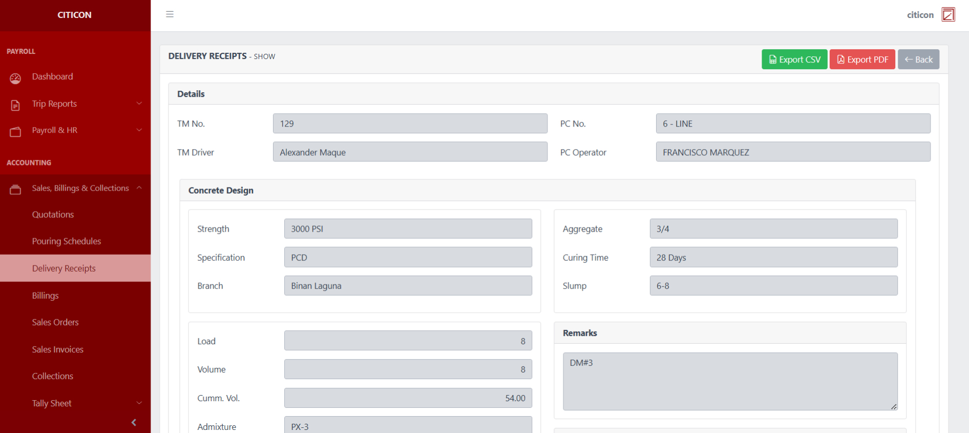 Delivery Receipts Show2