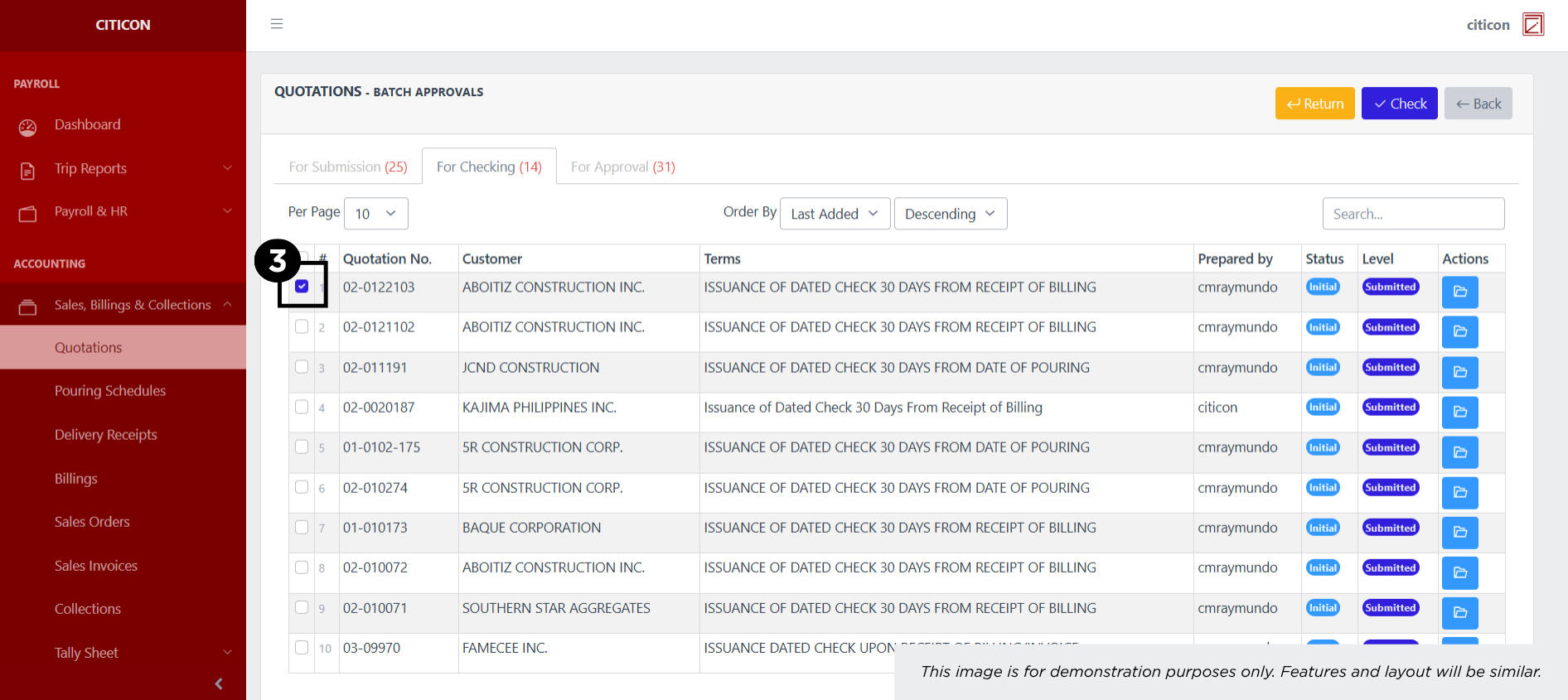 Pouring Schedules Check3