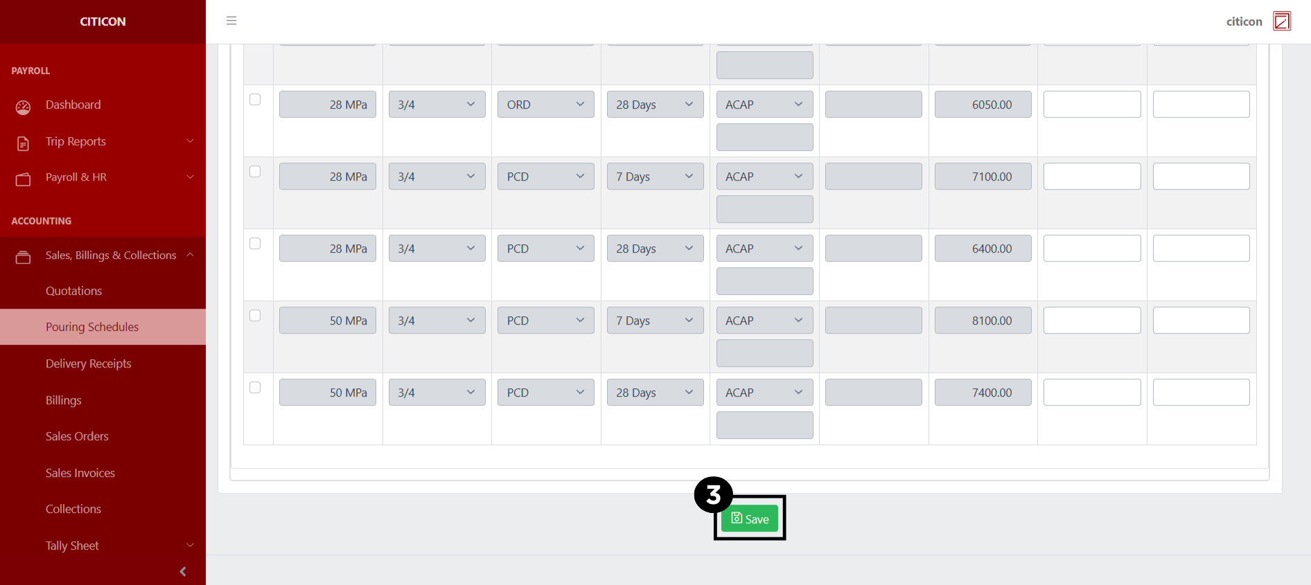 Pouring Schedules Add4