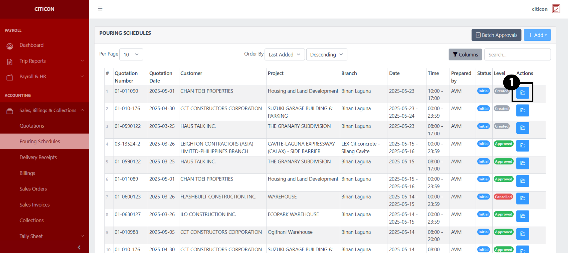 Pouring Schedules Update1