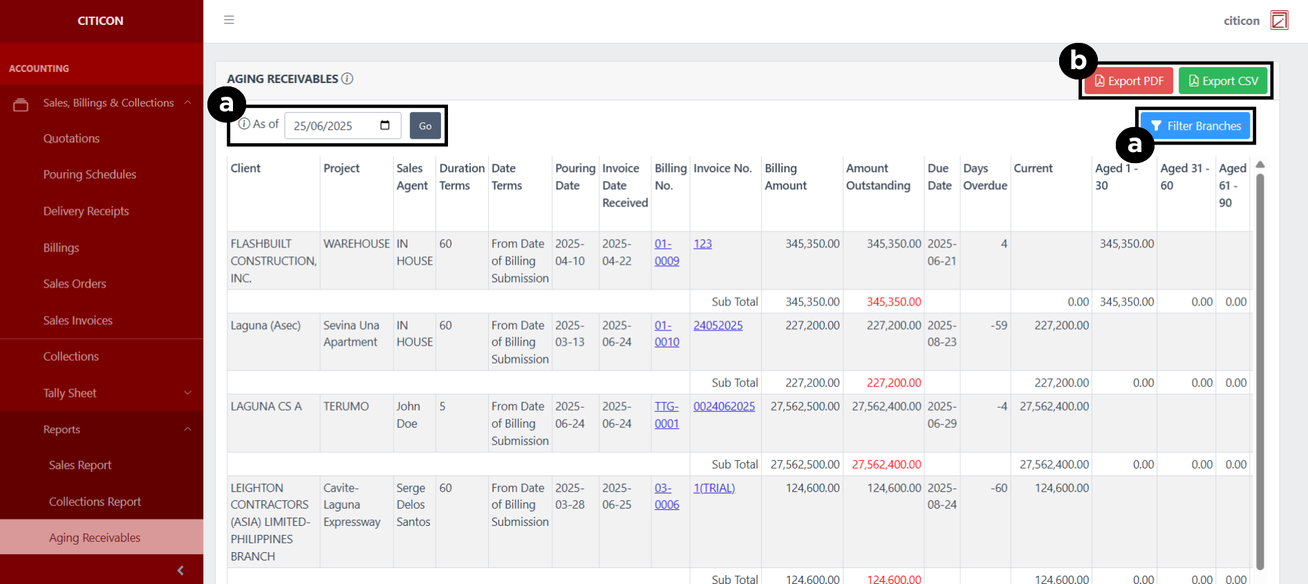 Reports (Aging Receivables) Index2