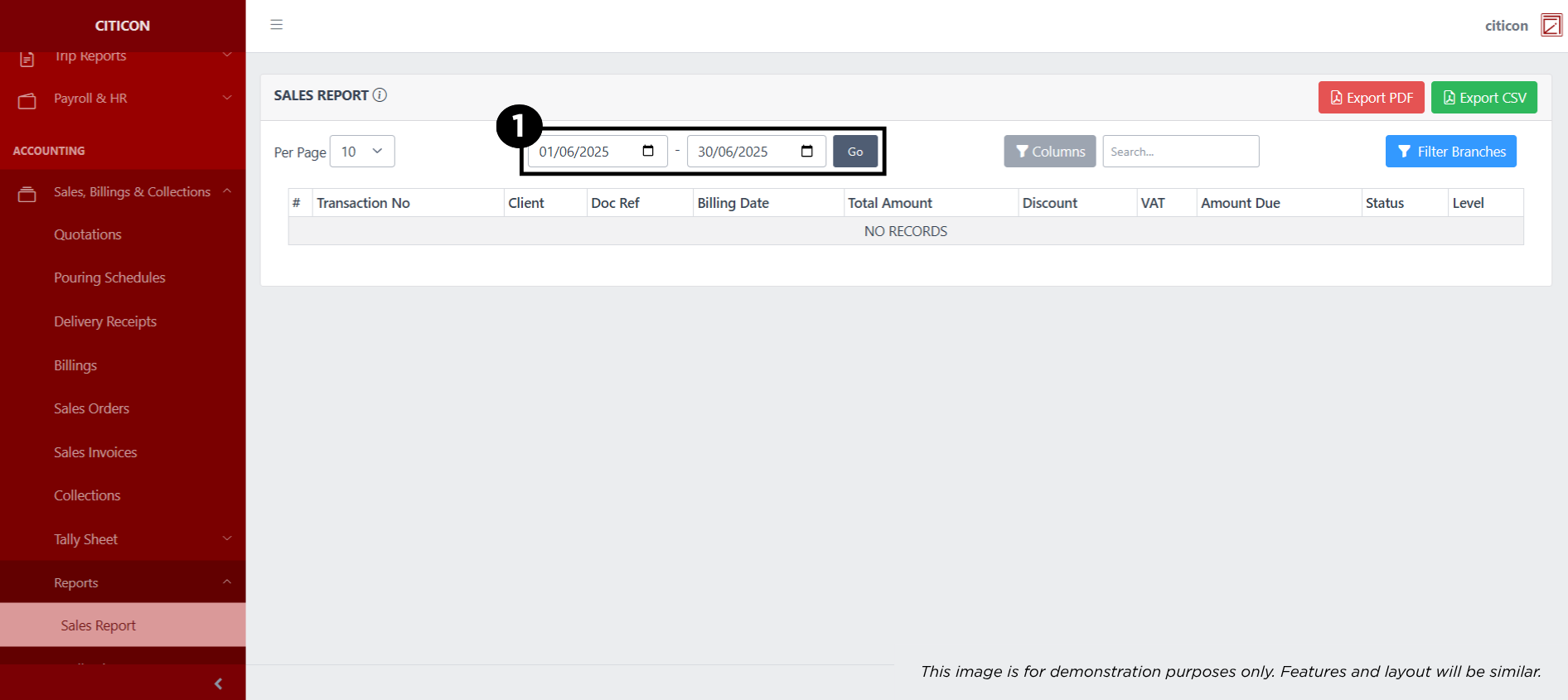 Reports (Collections Report) Generate1