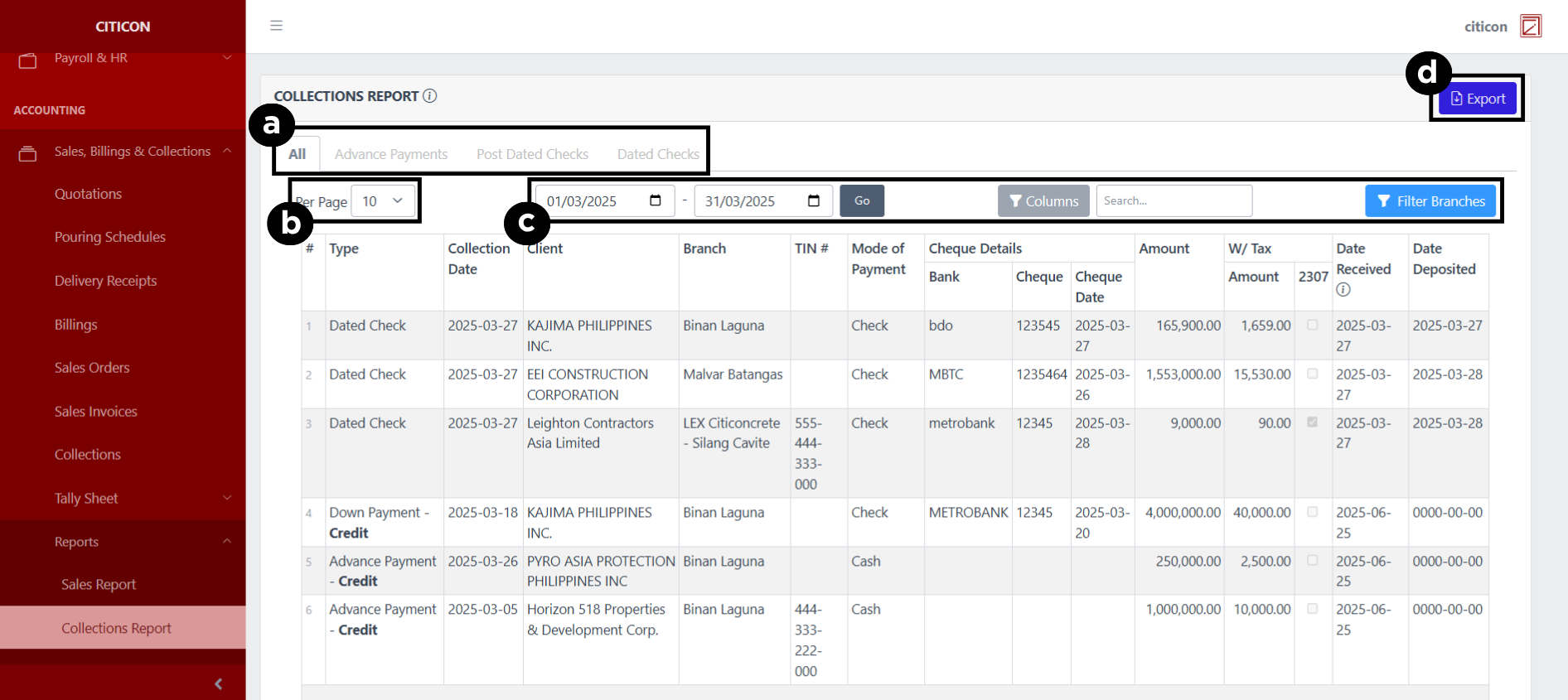 Reports (Collections Report) Index2