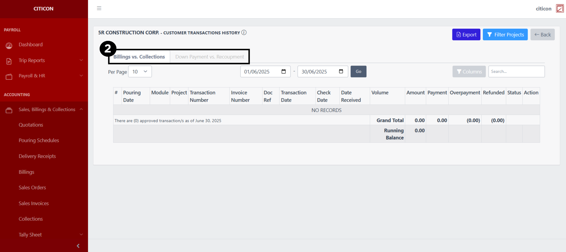 Reports (Customer Transaction History) Generate2