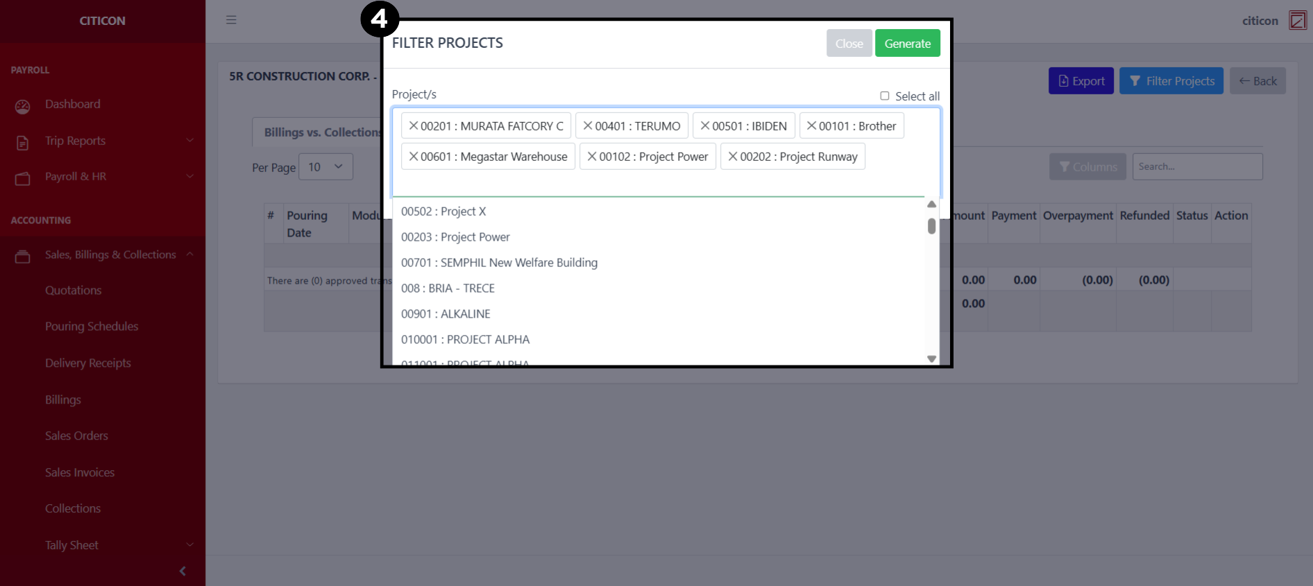 Reports (Customer Transaction History) Generate4