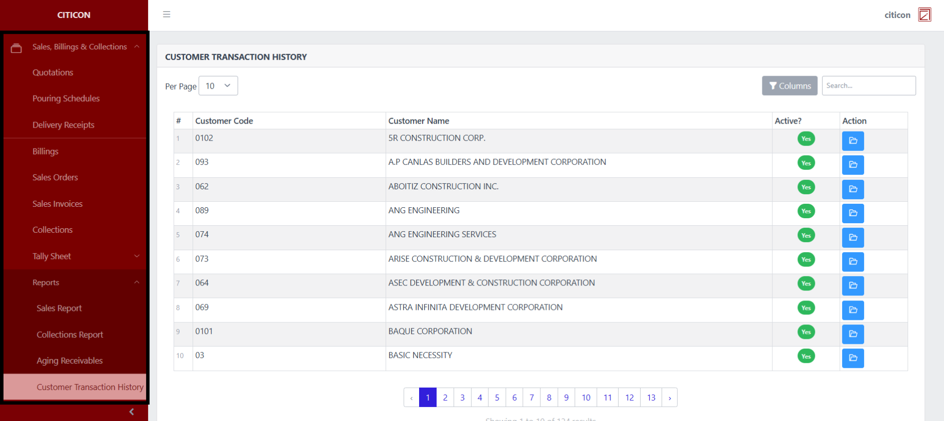 Reports (Customer Transaction History) Index1
