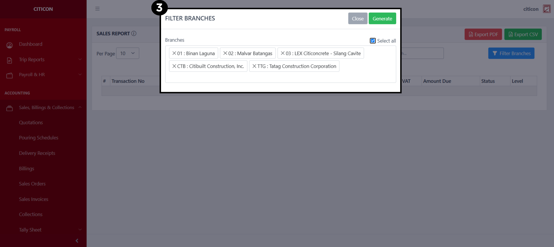 Reports (Sales Reports) Generate3