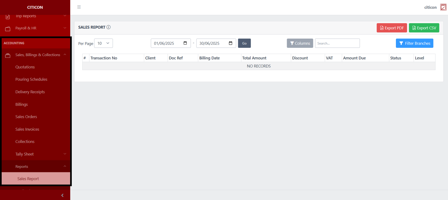 Reports (Sales Reports) Index1