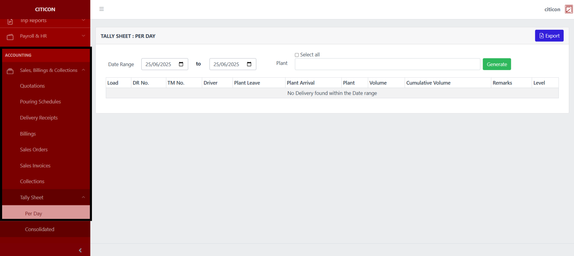 Tally Sheet (Per Day) Index1