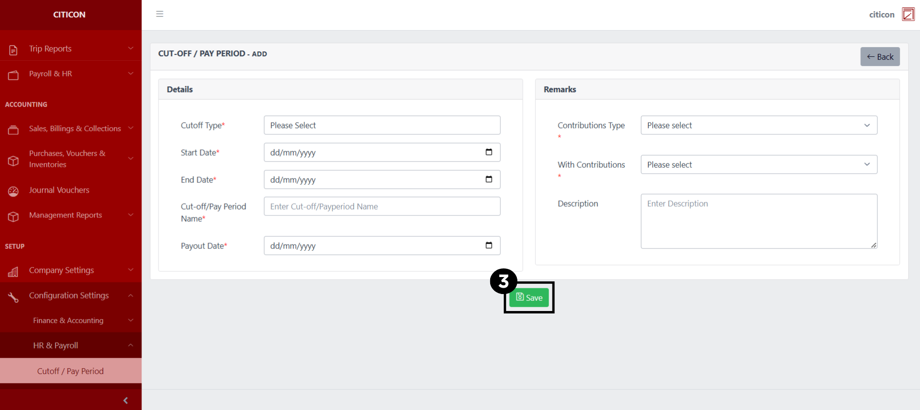 Cutoff/Pay Period Add3