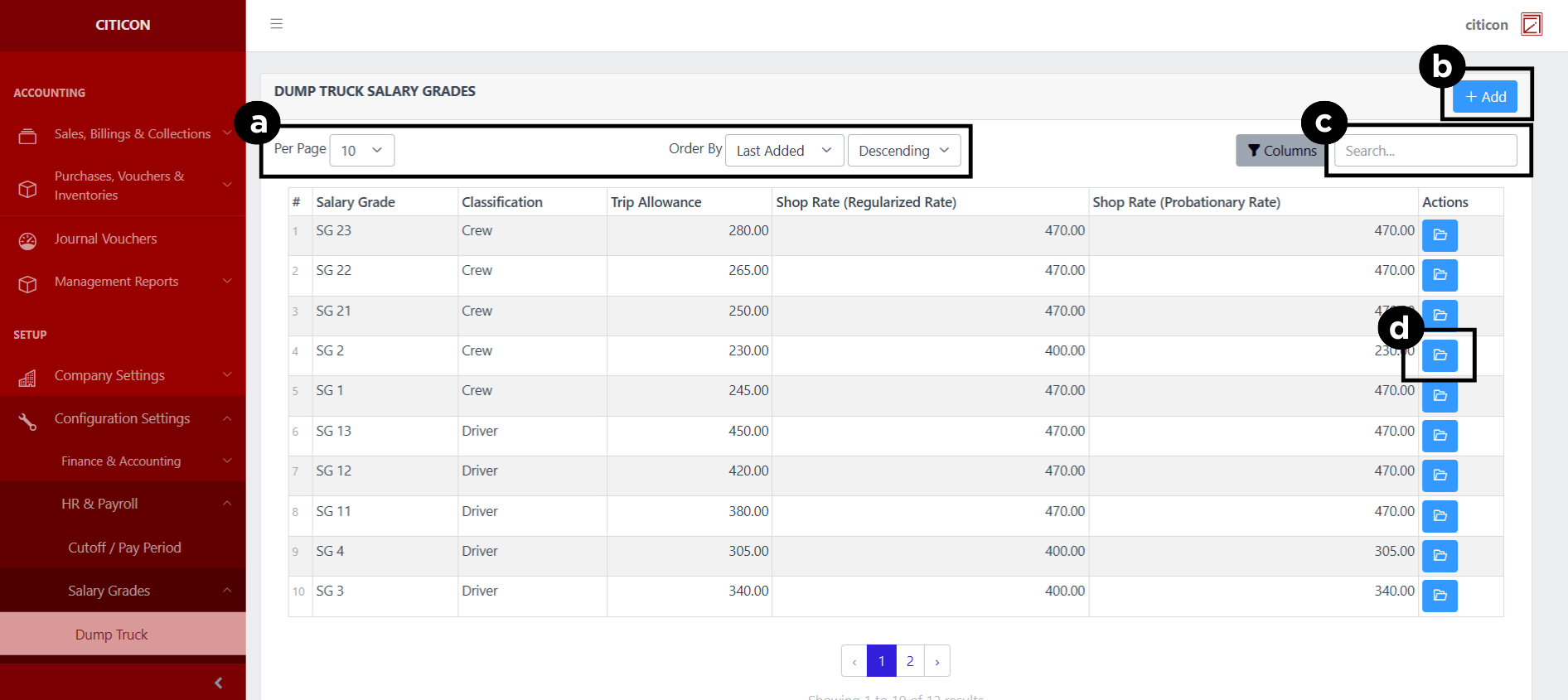 Salary Grades - Dump Truck Index2