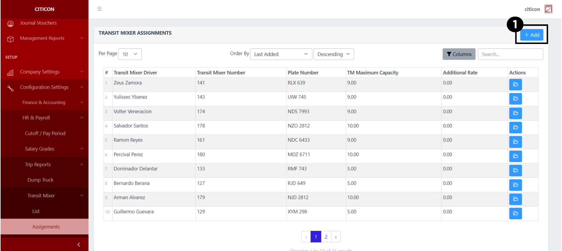 Trip Reports-Transit Mixer-Assignments Add1