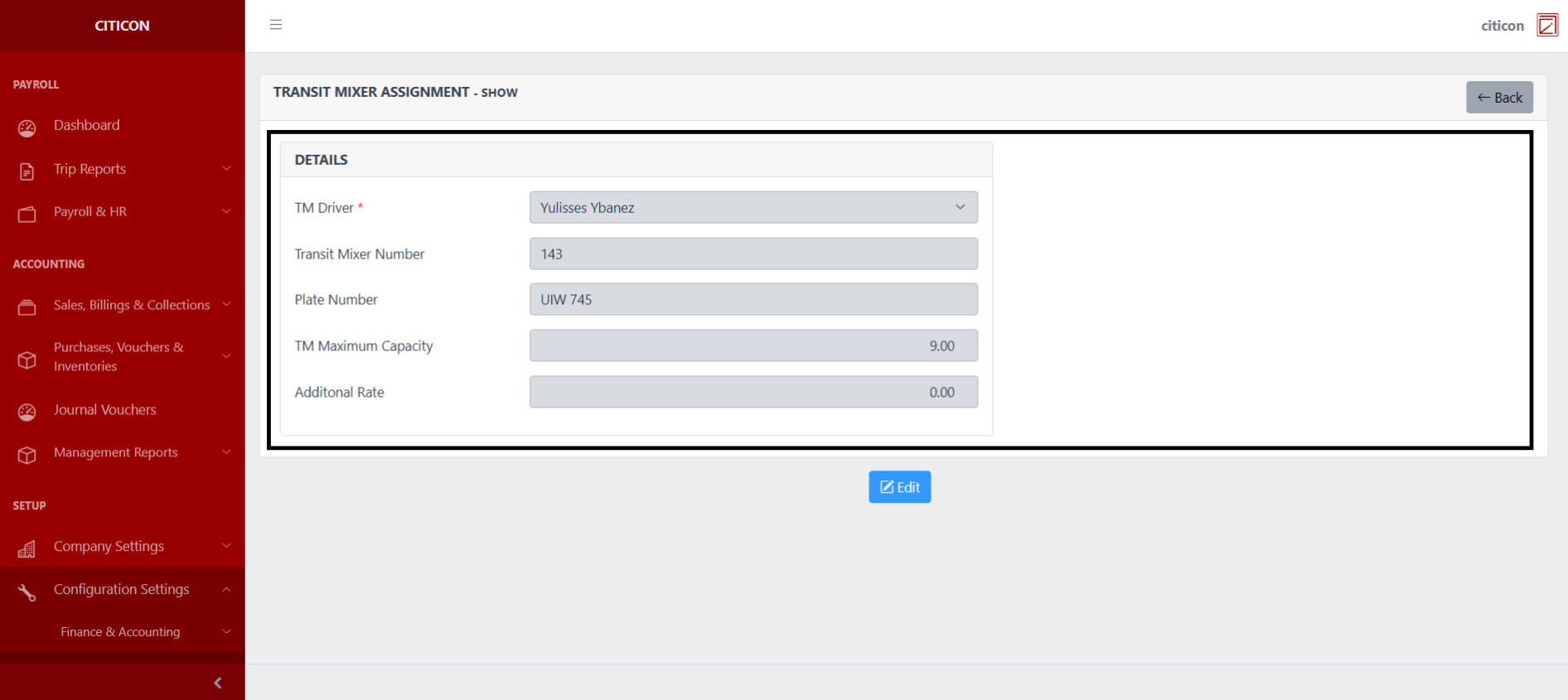 Trip Reports-Transit Mixer-Assignments Show2