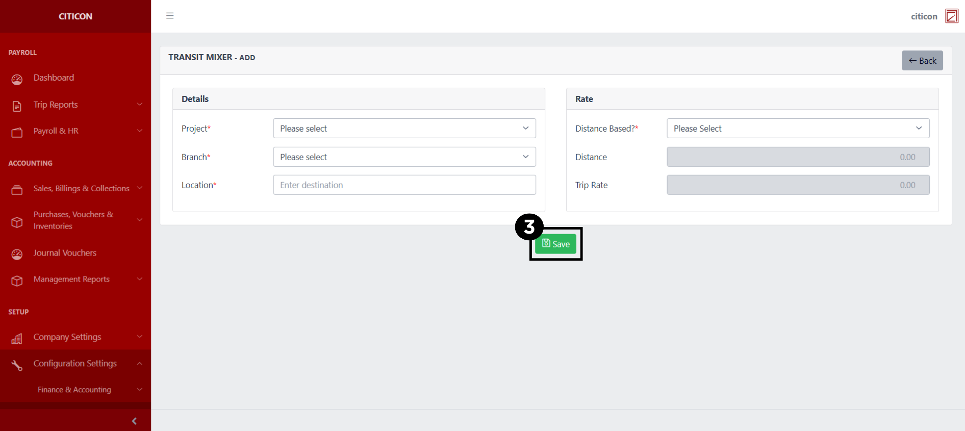 Trip Reports-Transit Mixer-List Add3