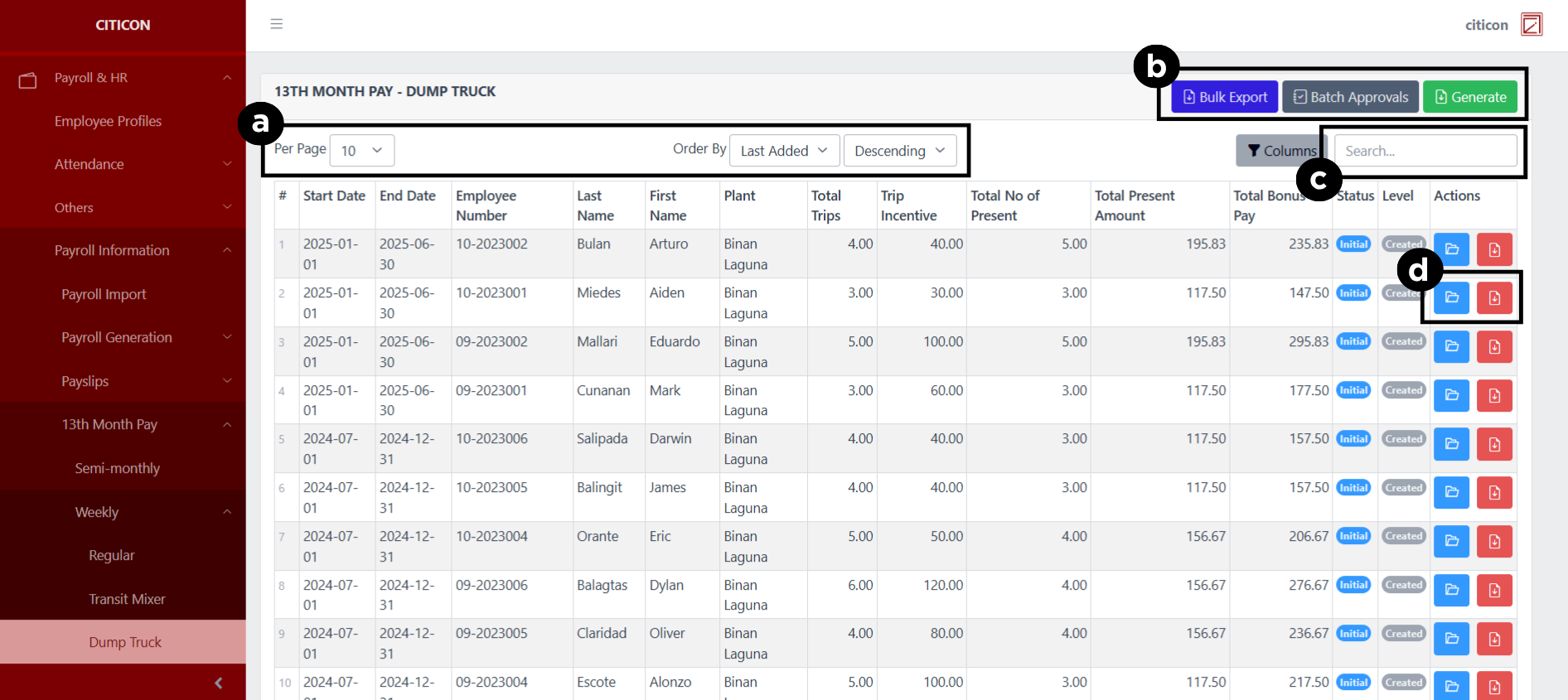 13th Month Pay - Weekly (Dump Truck) Index2
