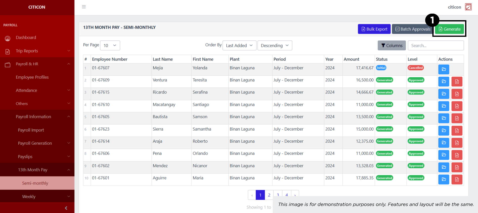 13th Month Pay - Weekly (Pumpcrete) Generate1