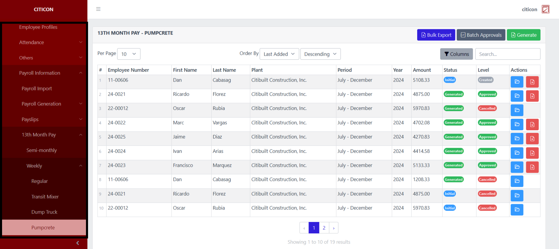 13th Month Pay - Weekly (Pumpcrete) Index1
