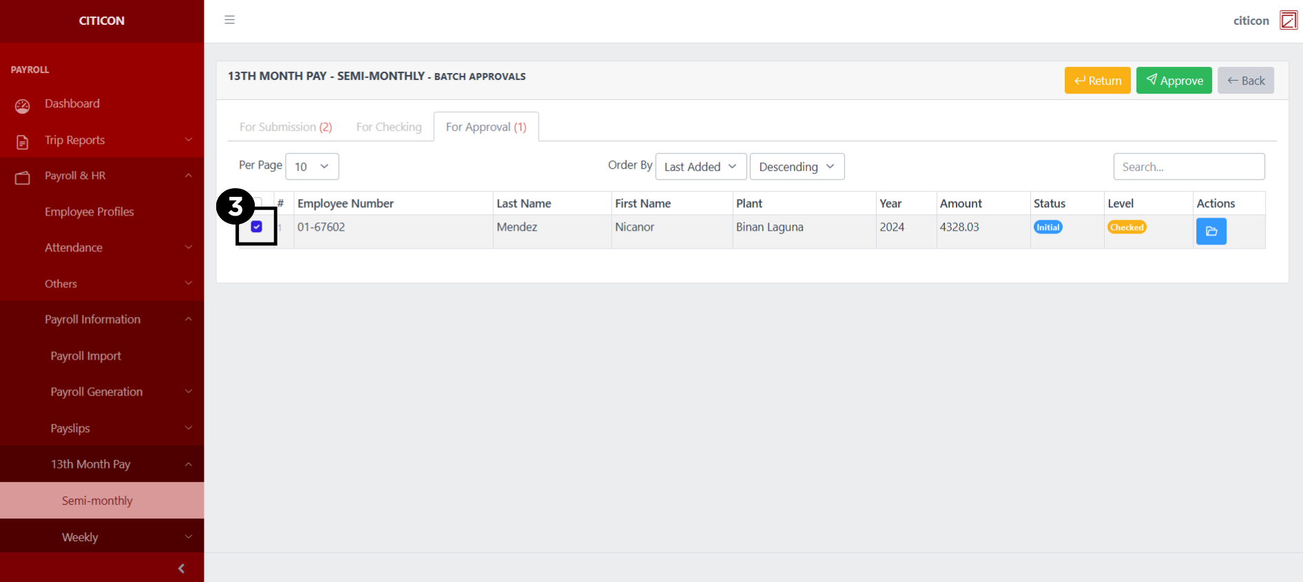 13th Month Pay - Semi-Monthly Approve3