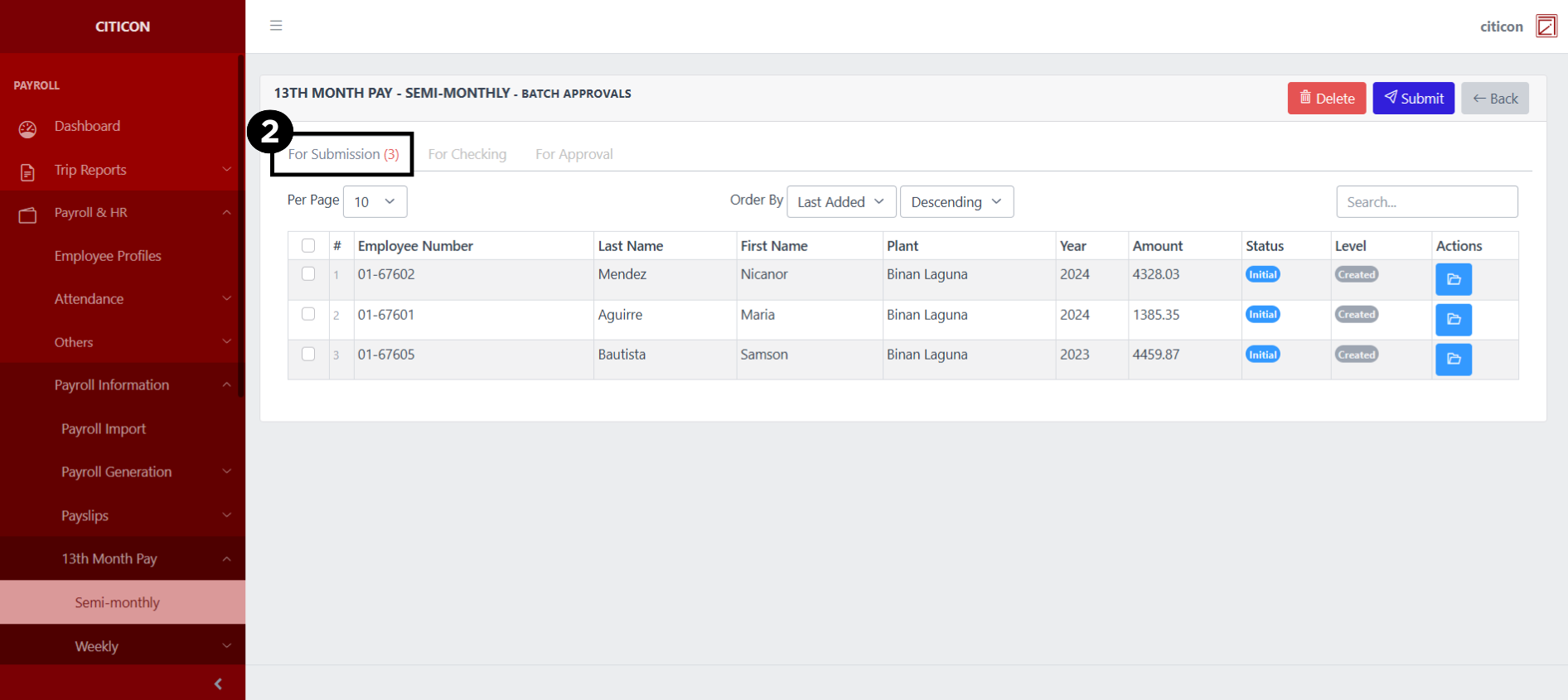 13th Month Pay - Semi-Monthly Submit2