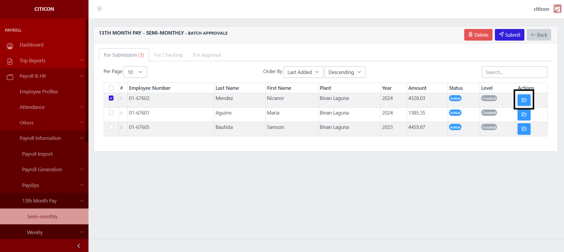 13th Month Pay - Semi-Monthly Submit5