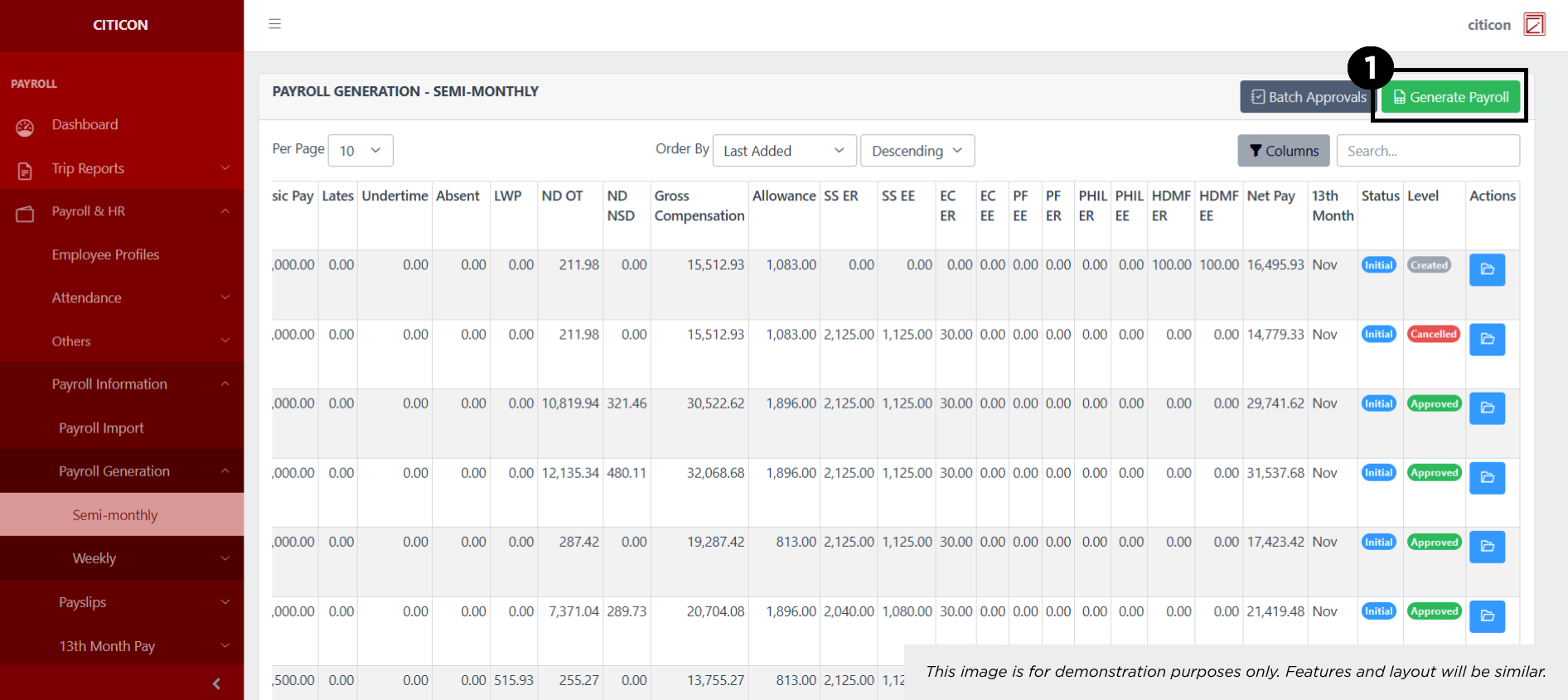 Payroll Generation - Weekly (Regular) Generate1
