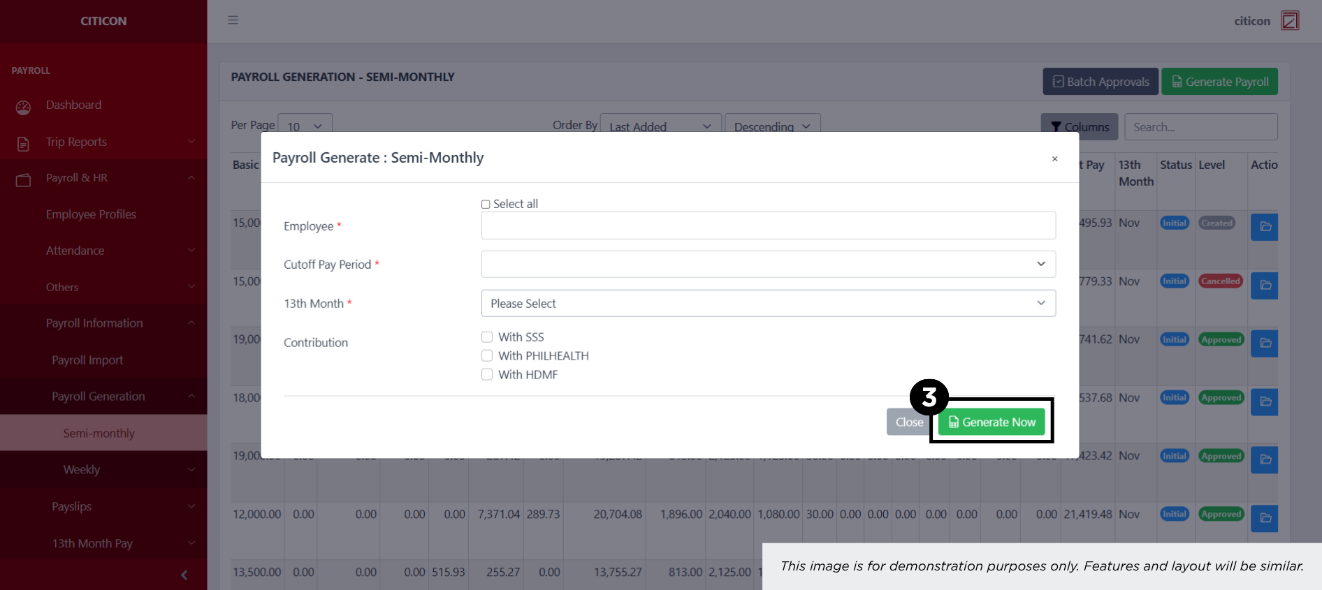 Payroll Generation - Weekly (Regular) Generate3