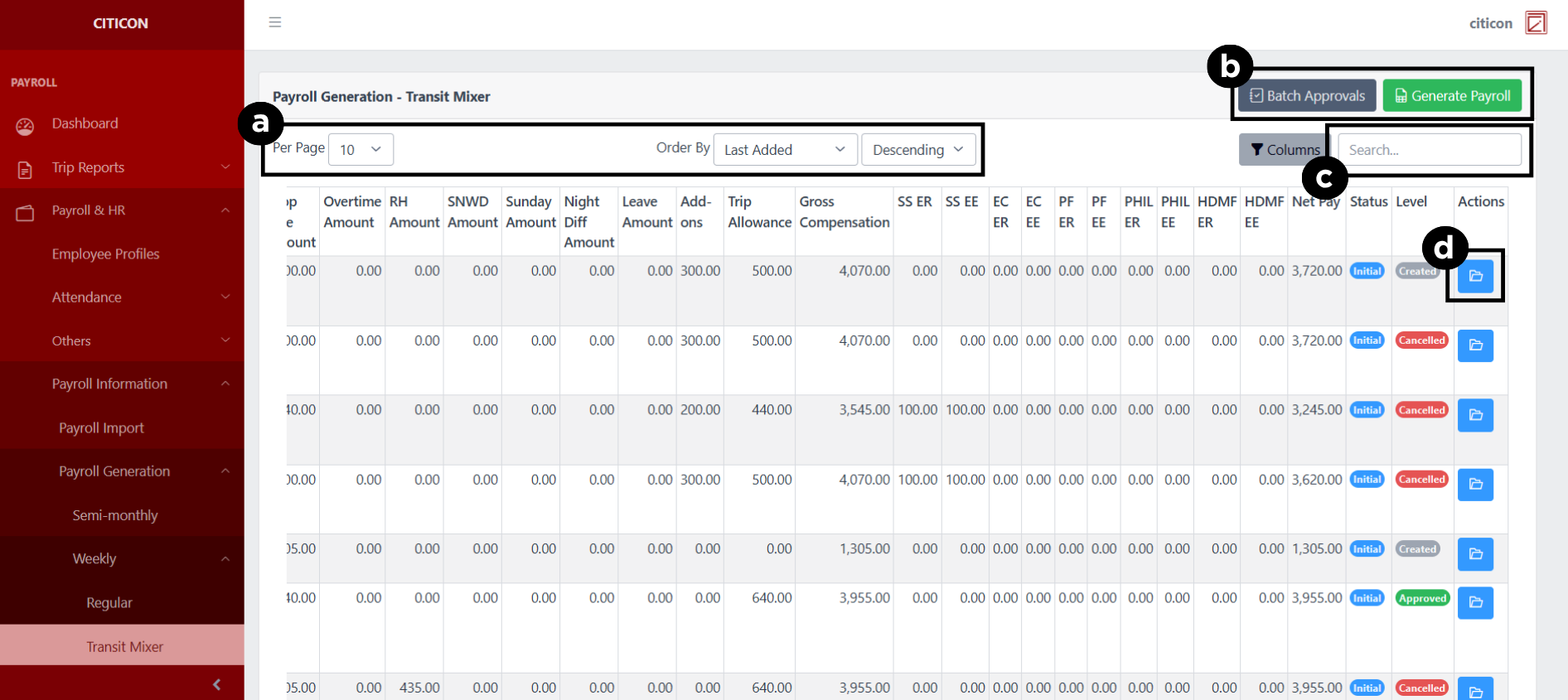 Payroll Generation - Weekly (Transit Mixer) Index2