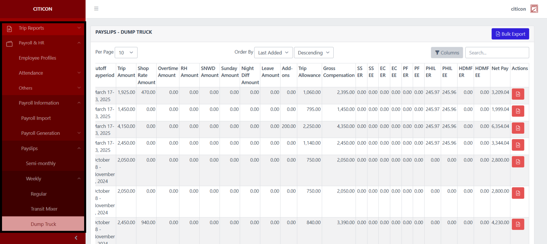 Payslips - Weekly (Pumpcrete) Index1