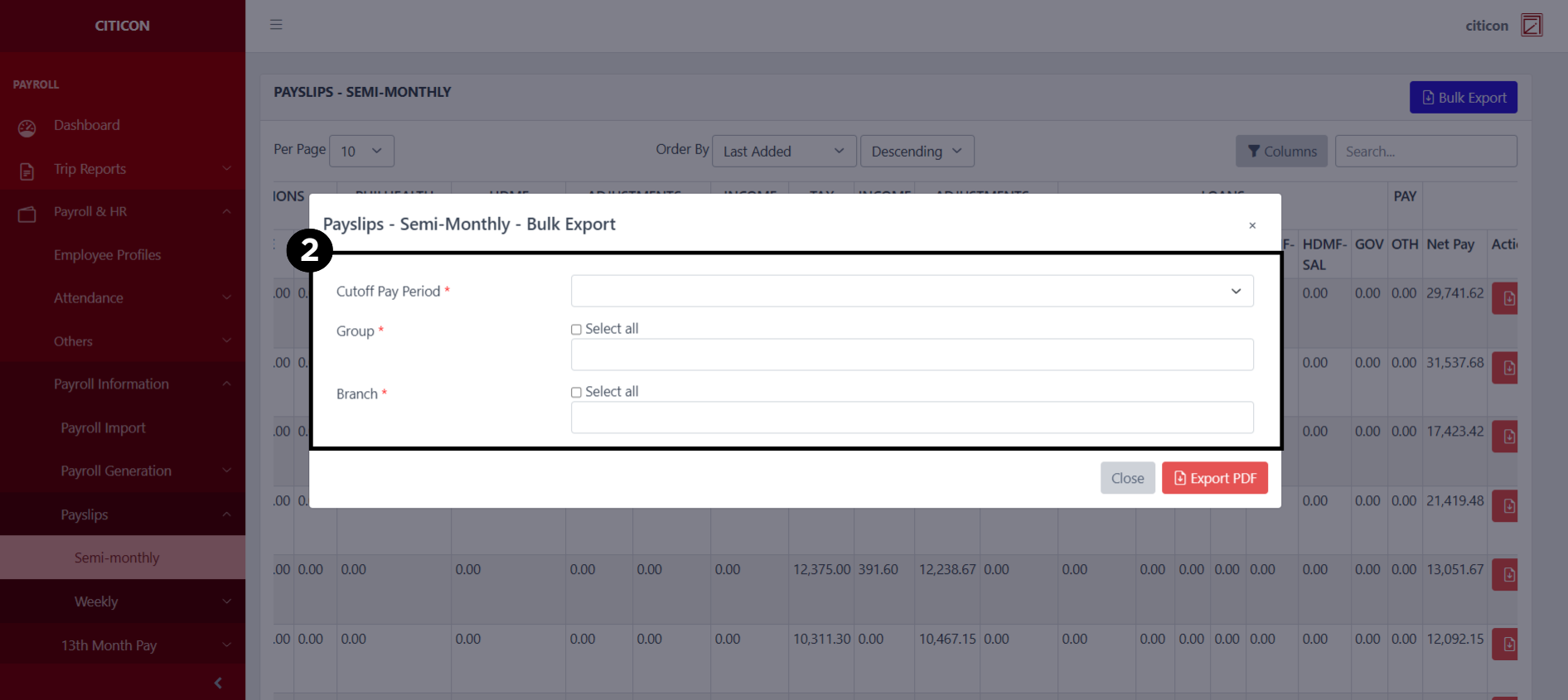 Payslips - Semi-Monthly Export2