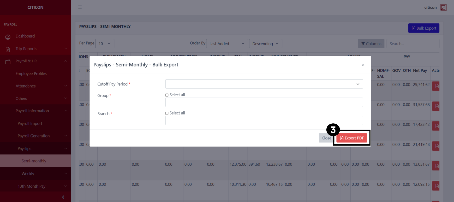 Payslips - Semi-Monthly Export3