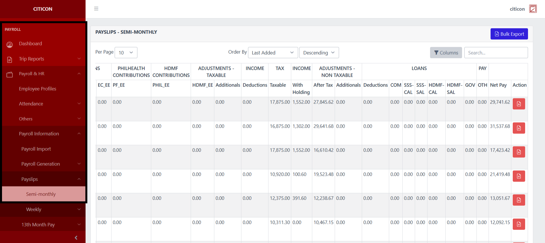 Payslips - Semi-Monthly Index1