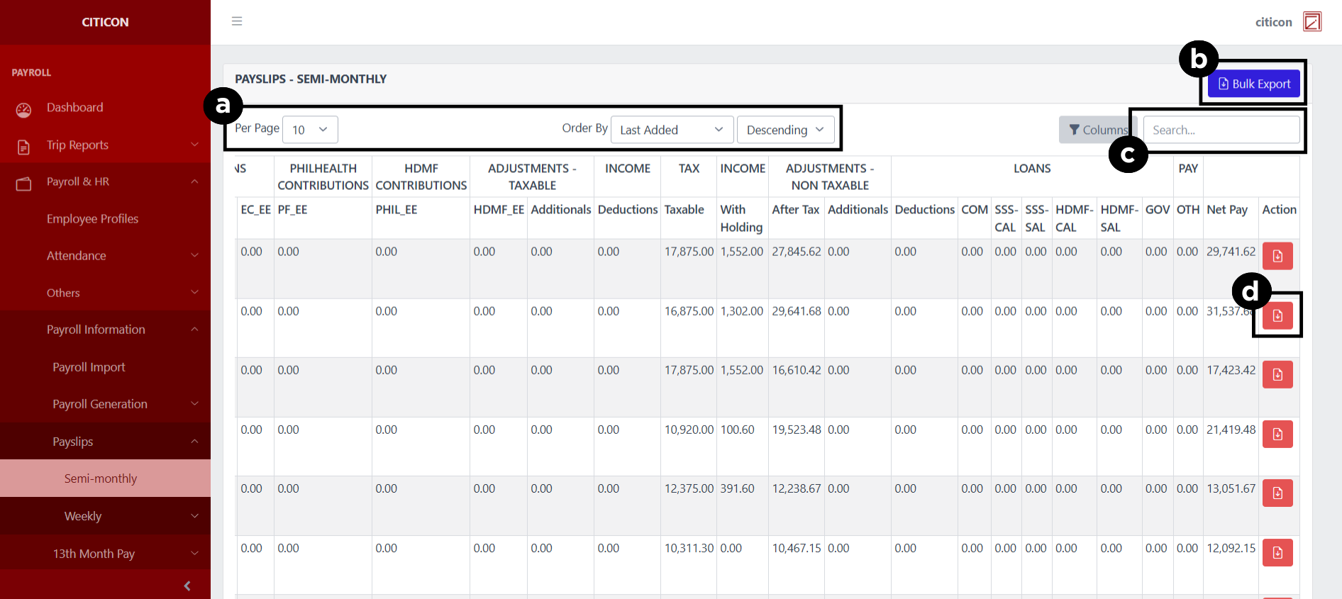Payslips - Semi-Monthly Index2