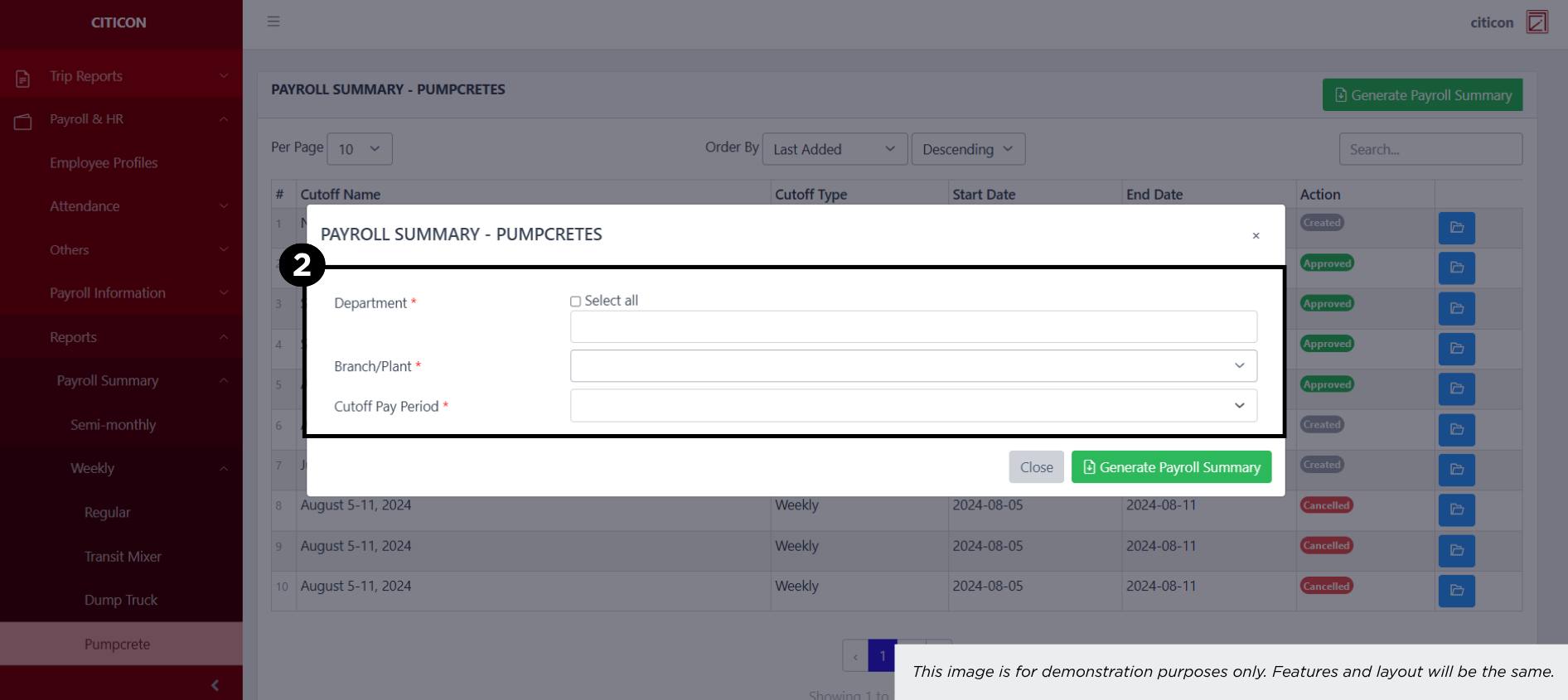 Payroll Summary - Weekly (Transit Mixer) Generate2