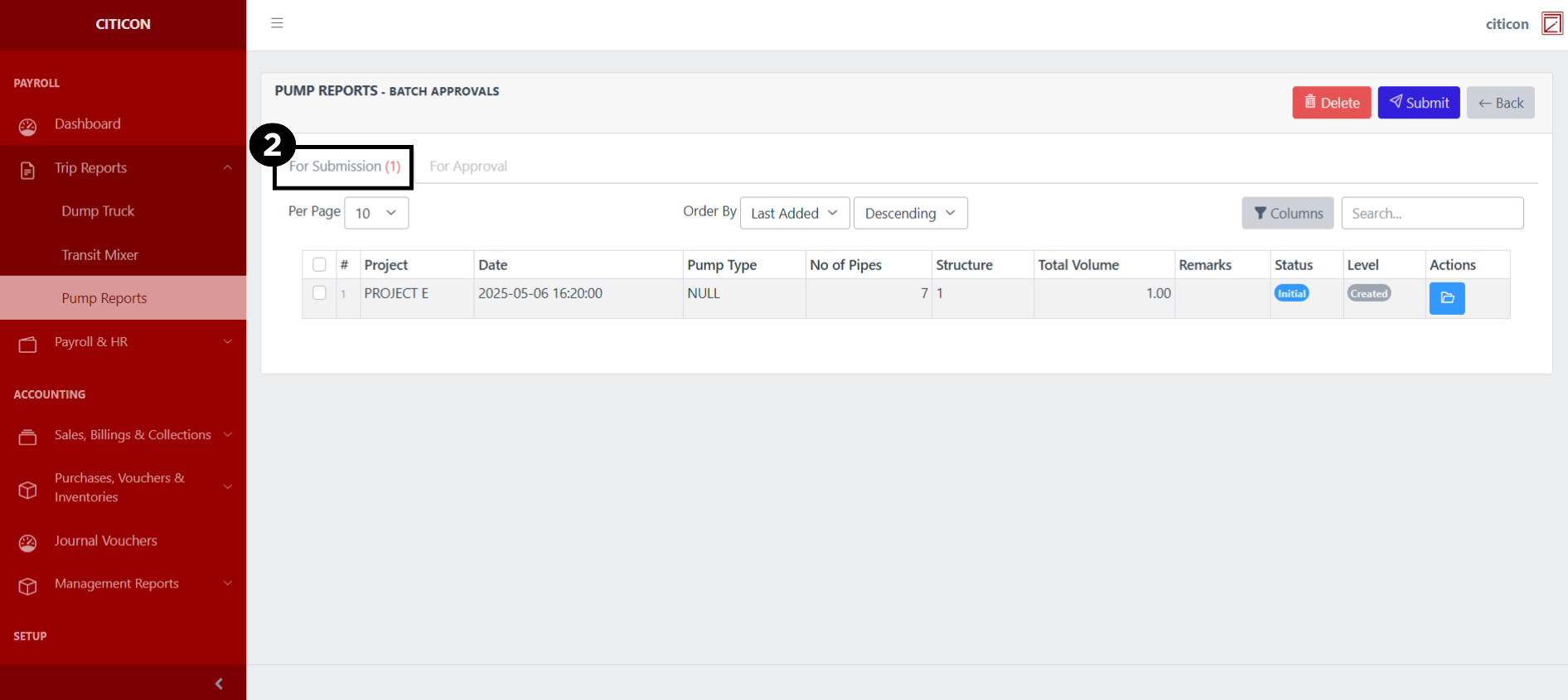 Pump Reports Submit2