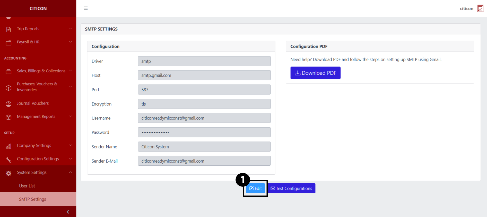 SMTP Settings Update1